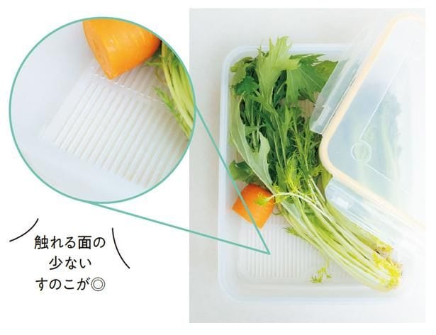 使いかけの野菜は、すのこつきの密閉容器に入れると腐りにくい！