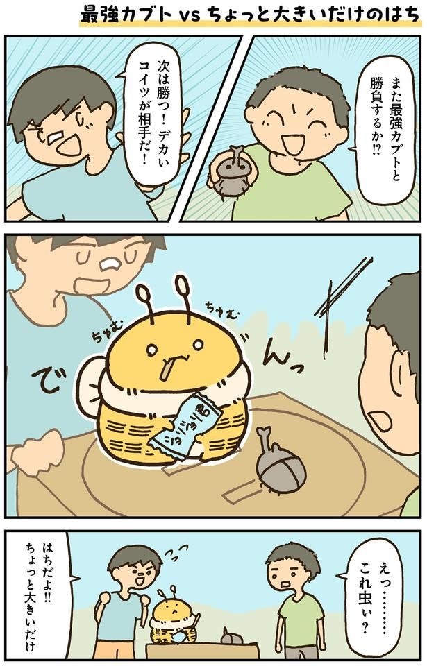 最強カブトVSちょっと大きいだけのはち