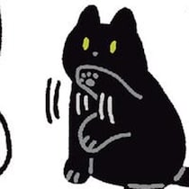 飼い主にお手をレクチャー？そっと前足を上げる黒猫ろんがかわいい