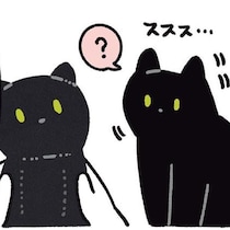気になる反応は…？黒猫ろんが自分そっくりのBIGぬいぐるみと対面