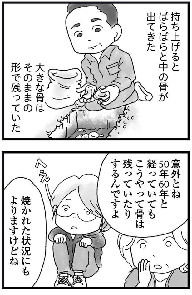 大きな骨はそのままの形で残っていた