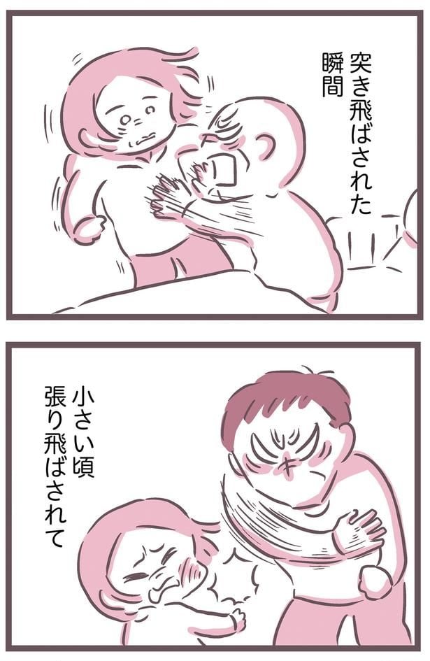 突き飛ばされた瞬間