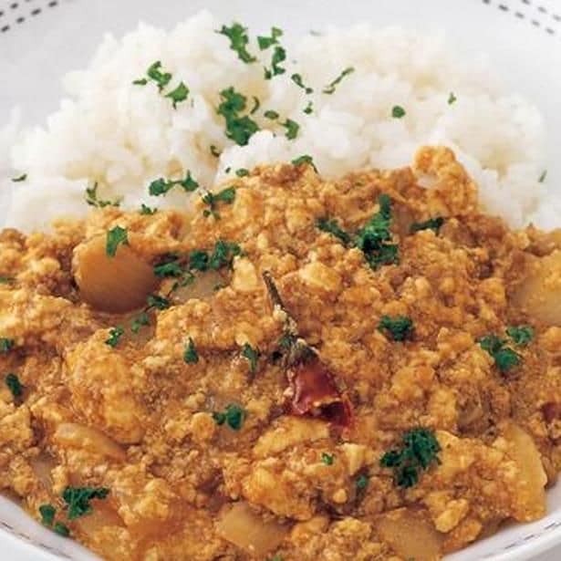 豆腐の甘みでマイルドな味わいに「豆腐のキーマカレー」
