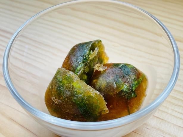 めんつゆ版薬味氷の完成!(▶次へ)