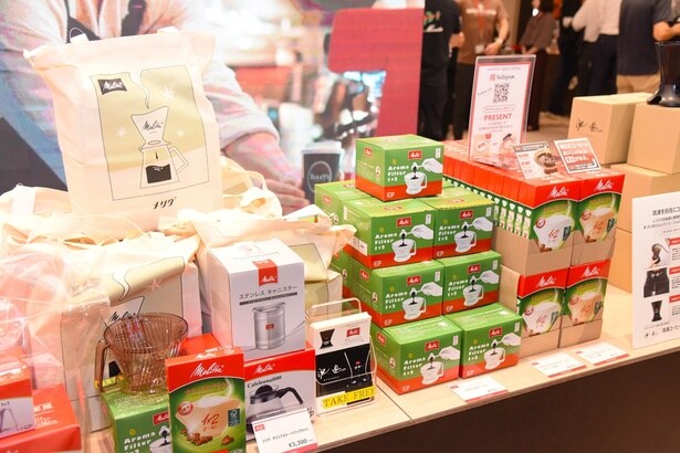 メリタ社のコーヒーグッズ販売コーナー