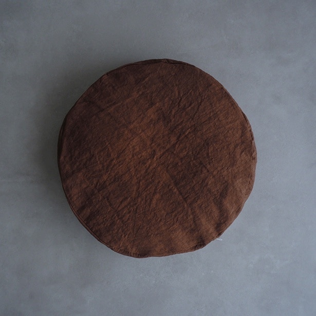 Pouf Cat Bed カバー(柿渋染め×リネン和紙)