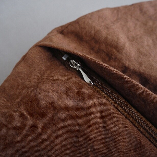 Pouf Cat Bed カバー(柿渋染め×リネン和紙)