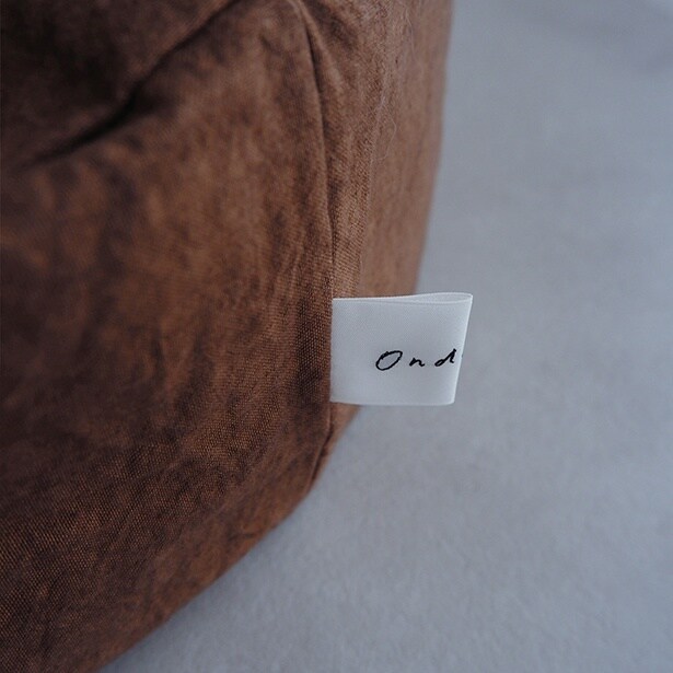 Pouf Cat Bed カバー(柿渋染め×リネン和紙)