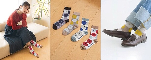 靴下屋×Wpc. Patterns PIONI LOW CREW