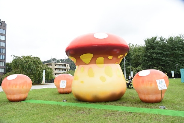 西公園・お花見広場には、巨大なキノコのオブジェもあった