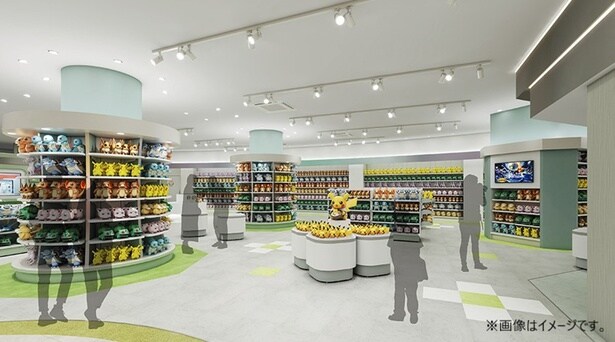 広々とした店内。ピカチュウやヤドン以外にもたくさんのポケモンたちとの出会いが待っている