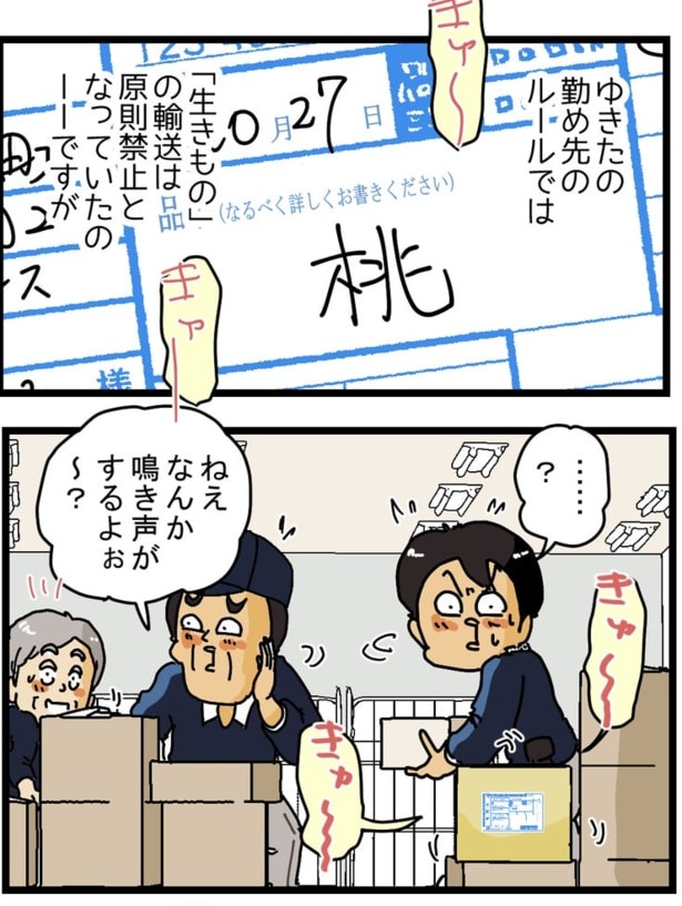  品名に「桃」と書かれているが…？