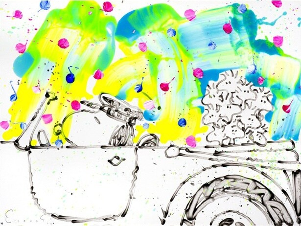 「Mr.You Can Drive My Car」ミックスドメディア(シルクスクリーン×ジークレー)版画