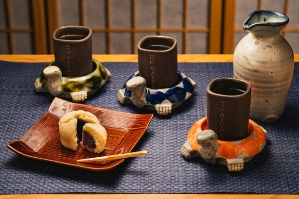 黄身しぐれと3種の日本酒