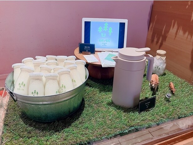 近隣の牧場の牛乳も甘味が強くおいしい!(朝のビュッフェ)