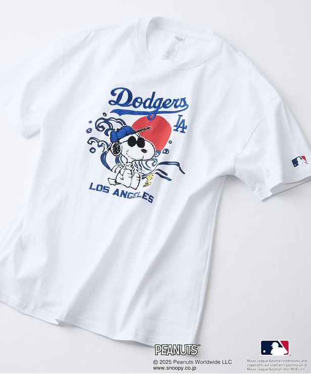 「【PEANUTS×MLB】オリジナルデザイン 和柄Tシャツ(ホワイトA)」(5489円)