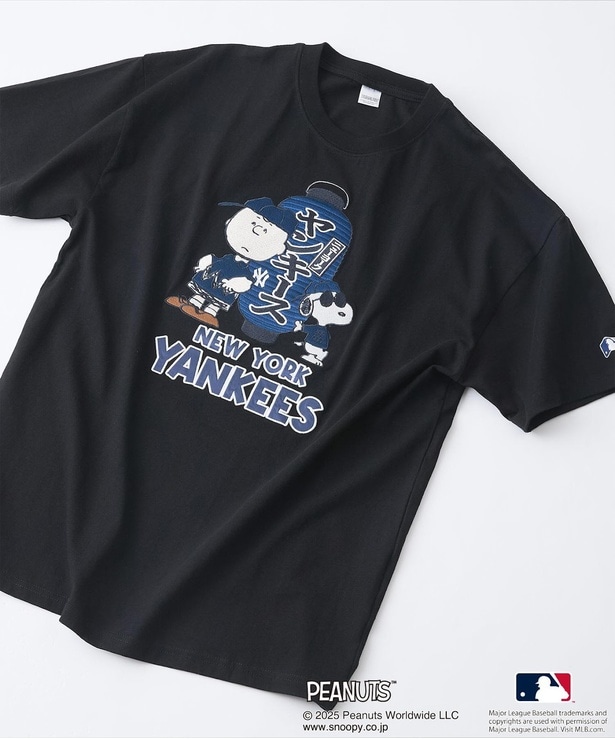「【PEANUTS×MLB】オリジナルデザイン 和柄Tシャツ(ブラックB)」(5489円)