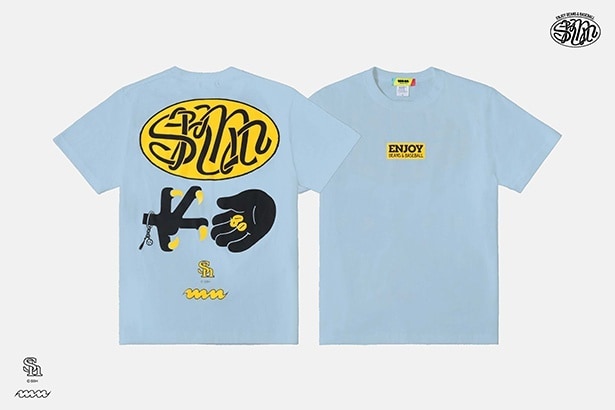 【写真】【ホークス/manucoffee】ENJOY B&B Tシャツ LIGHT BLUE(ヒキダシストア限定カラー)