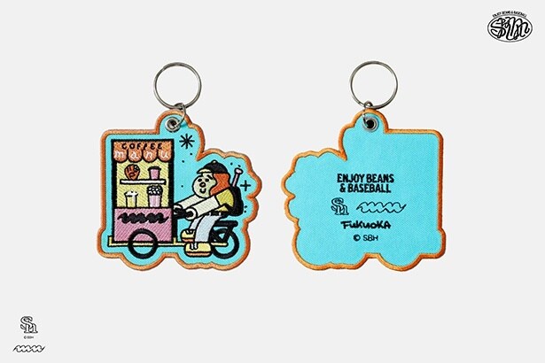 【ホークス/manucoffee】刺繍キーホルダー(Messenger)