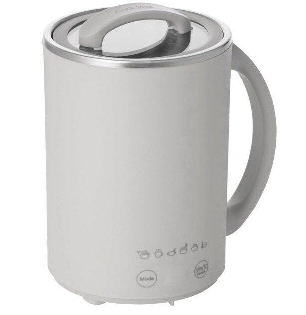 オフィス・自宅で大活躍！沸かす・煮込む・保温、これ1台でお手軽調理【エレコム】見た目もかわいいマグ型電気なべで快適ひとりごはん♪Amazonでチェック！