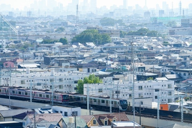 「東武スカイツリーライン」を眺望できるので電車好きの子どもに人気