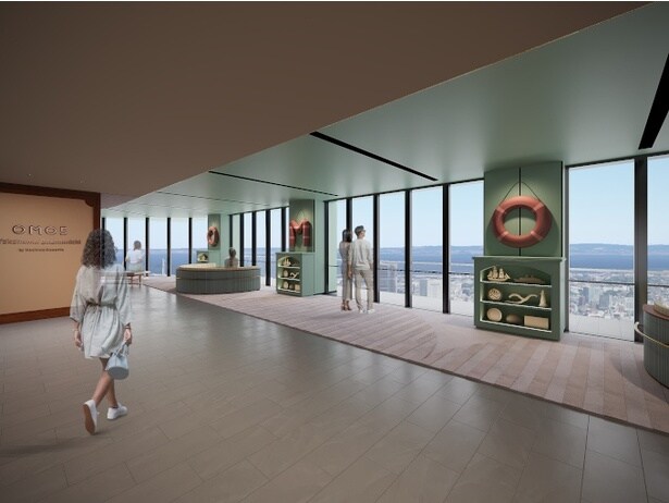 空の航海へと誘う、船首をモチーフにした開放的な空間