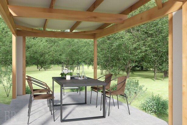 全天候型の食事スペース