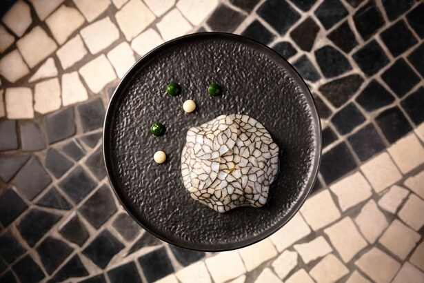 Chiado - Salted cod a bras, slow cooked egg yolk, onion puree