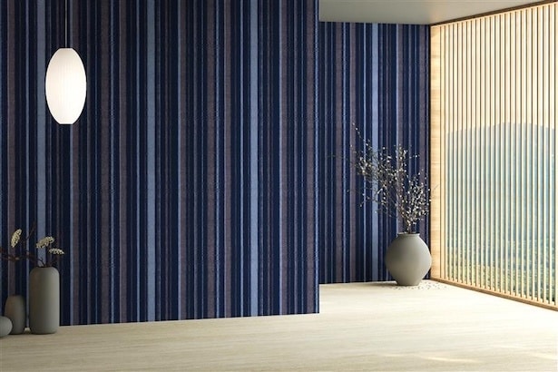 【写真】久留米絣の壁紙イメージ。伝統の久留米絣が、「眺めるもの」として提案されている