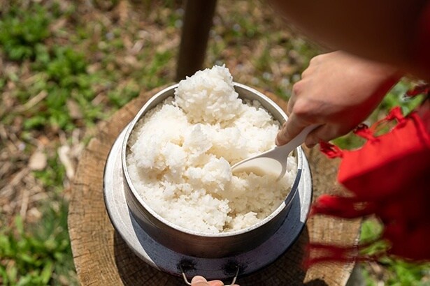 羽釜ご飯と焚き火で食べるあったかランチ