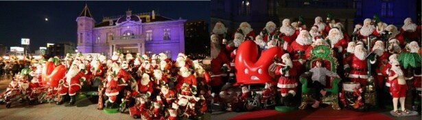 貴賓館前広場には世界各国のサンタクロース像が集結