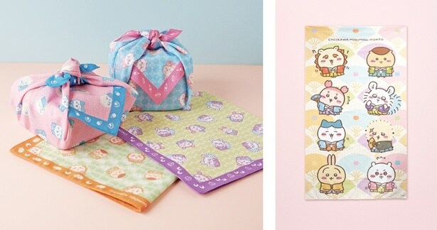 写真左から「小風呂敷」(全4種・各1320円)、「のれん」(3850円)