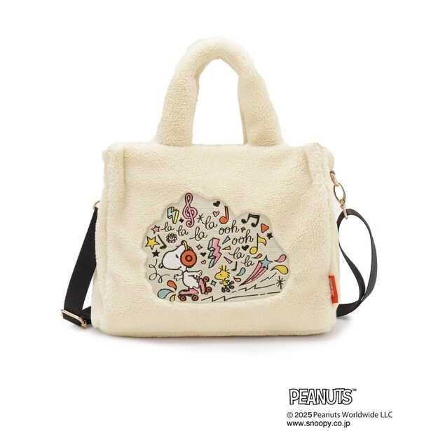 「【PEANUTS】ボアスクエアトート(アイボリー)」(6047円)