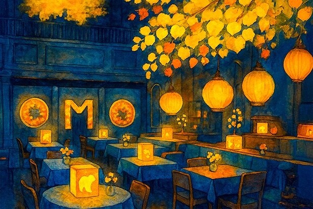 秋：「黄葉する森とエゾヒグマ」