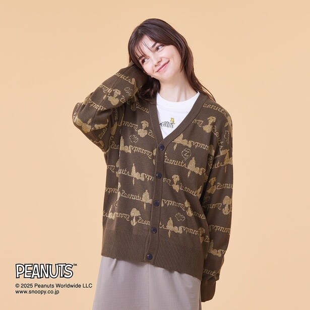 「ブレスサーモウール混カーディガン(エクリュオリーブ)」(1万6500円)