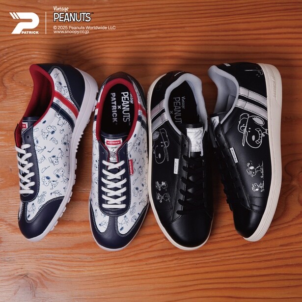 「PATRICK」のゴルフラインからスヌーピーデザインのスニーカーが登場