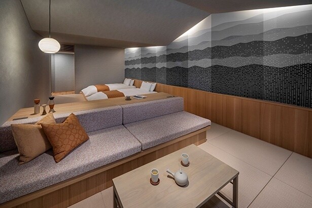 【写真】草津の自然をイメージした布のインテリア