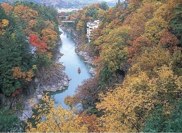紅葉が彩る絶景を望む/名勝 天龍峡の紅葉
