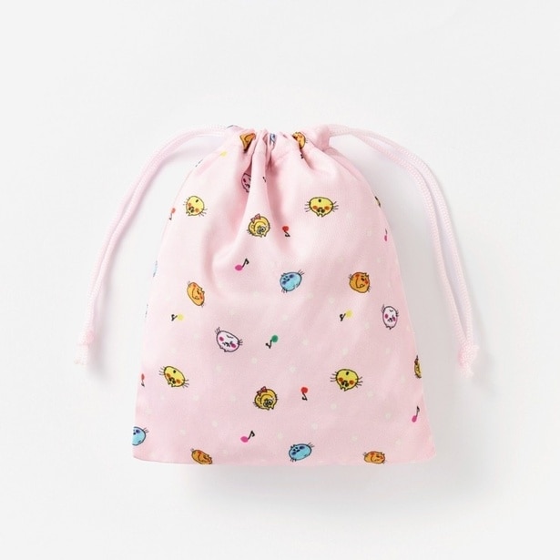 かわいい総柄巾着がセットに