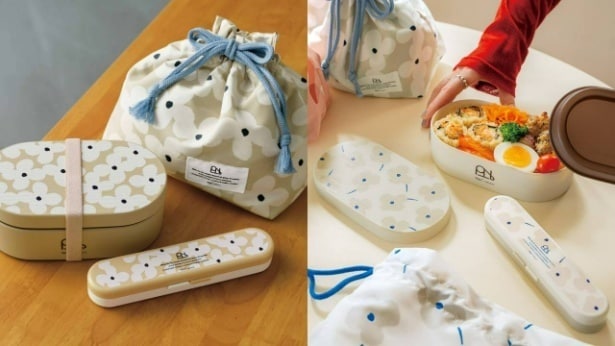 【写真】ランチボックス(2860円)。ランチ巾着(1650円)やカトラリーセット(1650円)と柄をそろえればさらに華やかに