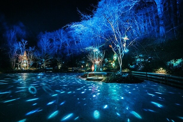 リンク上に光の粒が広がる