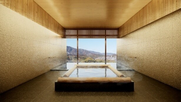  瀬戸内の山々を見晴らす内湯