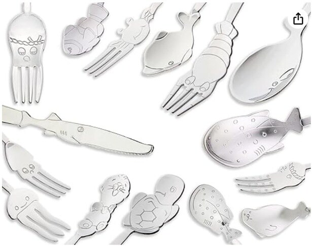 食洗機OK!15種の海の仲間たちが食卓を彩る♪タコ・クジラなど人気柄を集めた【ナガオ】のプチマリーンカトラリーセットがAmazonにて販売中!
