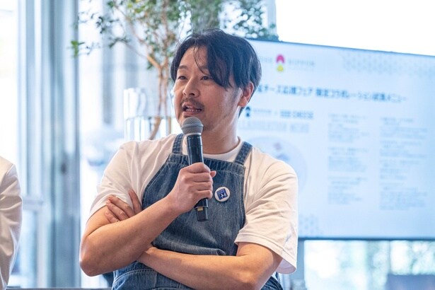 「GOOD CHEESE GOOD PIZZA」シェフの梅村雅俊さん。国産ナチュラルチーズはそのまま食べておいしいものも多く、料理にする難しさもあったという