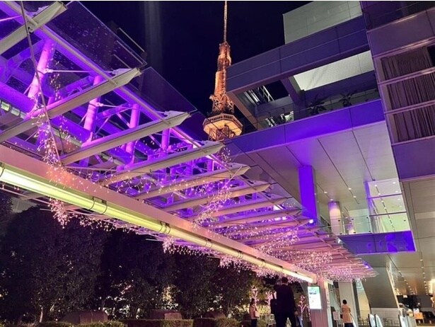 ブロッサが位置する東桜の「桜」をもとにした、ピンクをキーカラーとしたクリスマスツリーとイルミネーションが特徴の「ブロッサ ウインターイルミネーション2025」