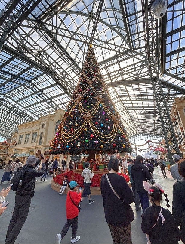 【写真】東京ディズニーランドのワールドバザールには高さ約15メートルの大きなクリスマスツリーが！