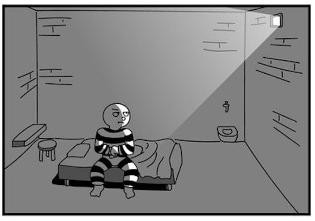 独房の中に一筋の光が差し込んでいた