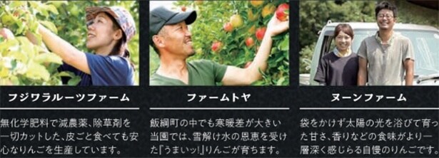 長野県飯綱町の契約農家で育てられたりんごを使用