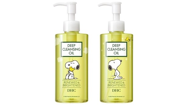 PEANUTS×DHC限定クレンジングオイル。写真左から「キュート」、「スター」