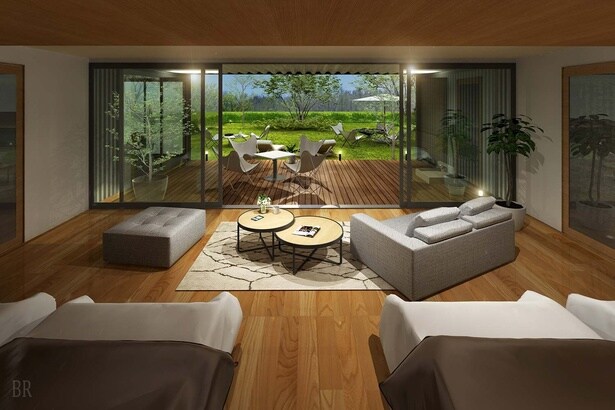 「ドッグキャビン」にはプライベートドッグランが付いている